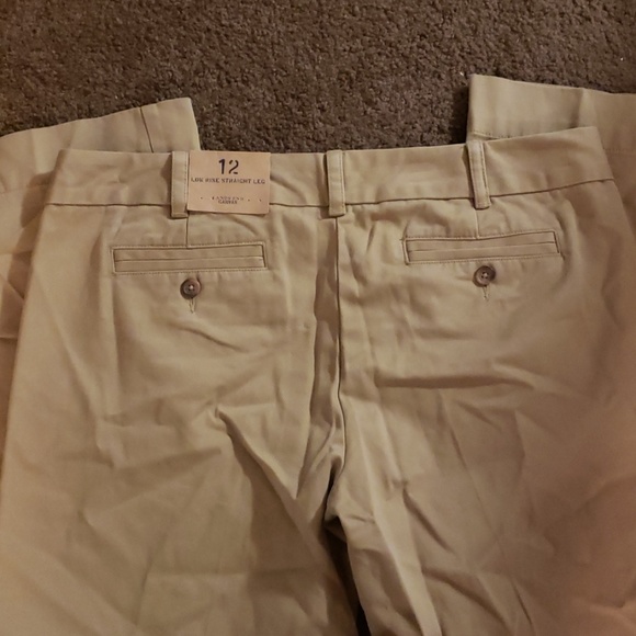 LANDS END Walnut Tan Low Rise Straight Leg Pants - Picture 3 of 4